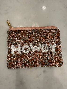 HOWDY Beaded coin purse - Peachy Pink, Copper & Silver